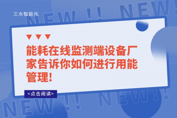 能耗在線(xiàn)監(jiān)測(cè)端設(shè)備廠家告訴你如何進(jìn)行用能管理!